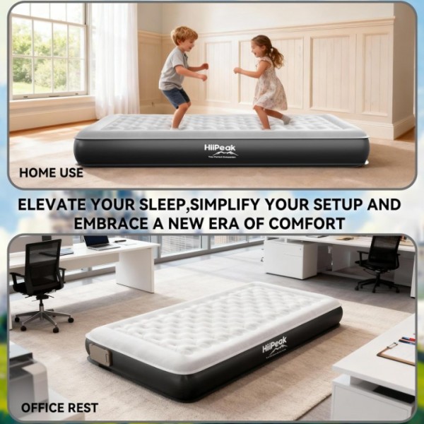 HiiPeak 8.6inch Twin Air Mattress with Built-in Pump Inflates in 2 Minutes