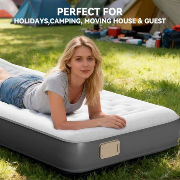 HiiPeak 8.6inch Twin Air Mattress with Built-in Pump Inflates in 2 Minutes