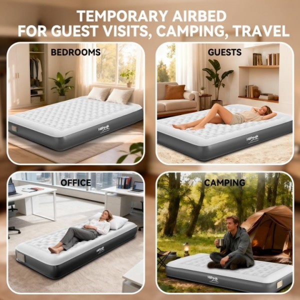 HiiPeak 8.6inch Twin Air Mattress with Built-in Pump Inflates in 2 Minutes
