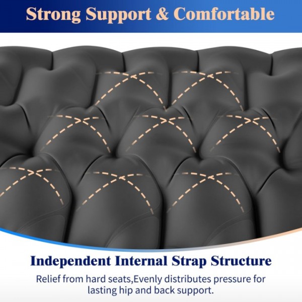 HiiPeak Inflatable Stadium Seat Cushion, Compact Hand Press Stadium Seats Pad Bleacher Seat Chair Cushion Pad for Airplane Travel Camping Backpacking Sports Event (BLACK)