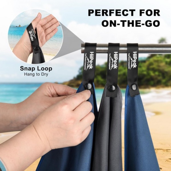 HiiPeak Large Microfibre Towel (180x90cm) Compact Camping Beach Towel - Quick Dry Lightweight Absorbent Sports Gym Swimming Hiking Drying Towel for Men,Women (Navy Blue-1pack, X-Large)