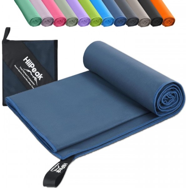 HiiPeak Large Microfibre Towel (180x90cm) Compact Camping Beach Towel - Quick Dry Lightweight Absorbent Sports Gym Swimming Hiking Drying Towel for Men,Women (Navy Blue-1pack, X-Large)